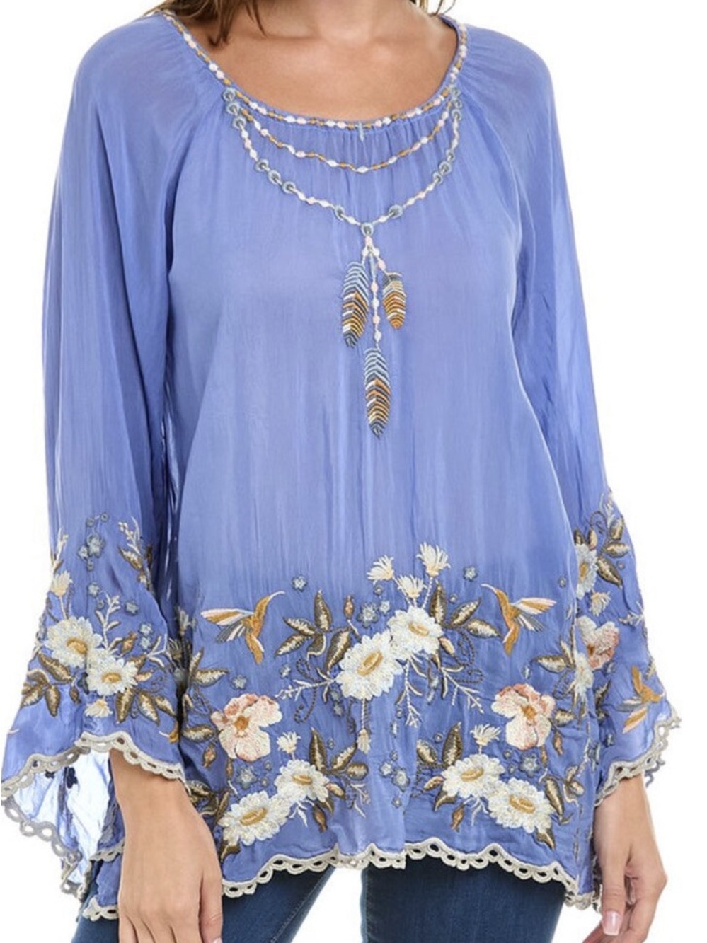 Johnny Was Indinna Floral Embroidered Tunic